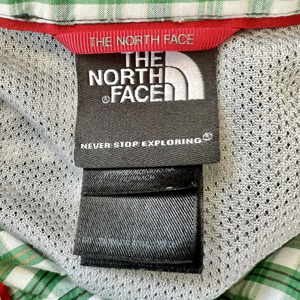 The North Face Shirt Mens XXL Green Plaid Short Sleeve Button Up Outdoor Vented